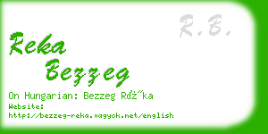 reka bezzeg business card
